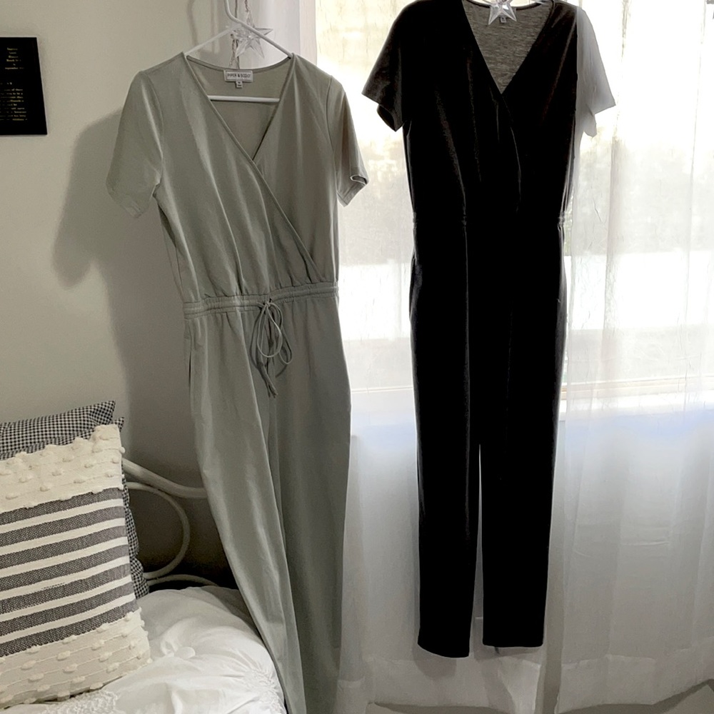 TWO FOR ONE DEAL. romper/jumpsuit. Muted mint&gray